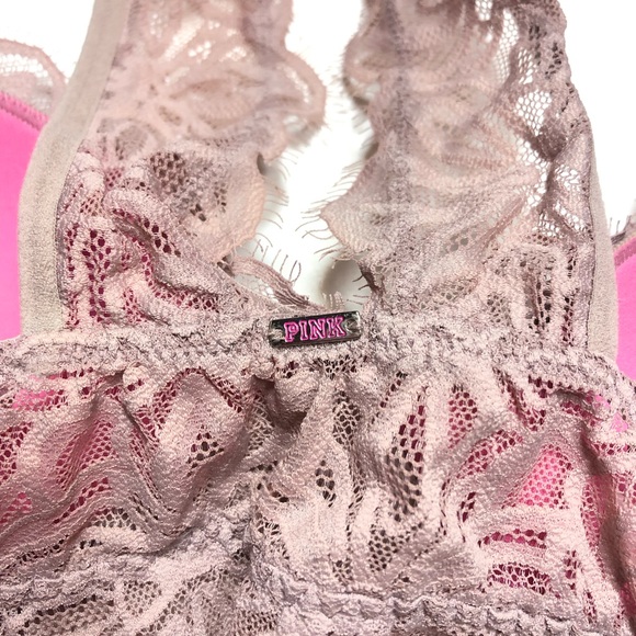 PINK VICTORIA’S SECRET push up pink lace bralette - Picture 6 of 10